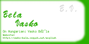 bela vasko business card